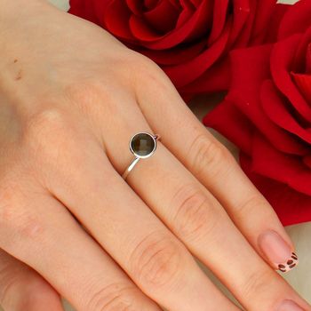 Srebrny pierścionek 925 z kwarcem dymnym – okrągłe oczko DIA-PRS-KWARC2-925 kwarc.jpg