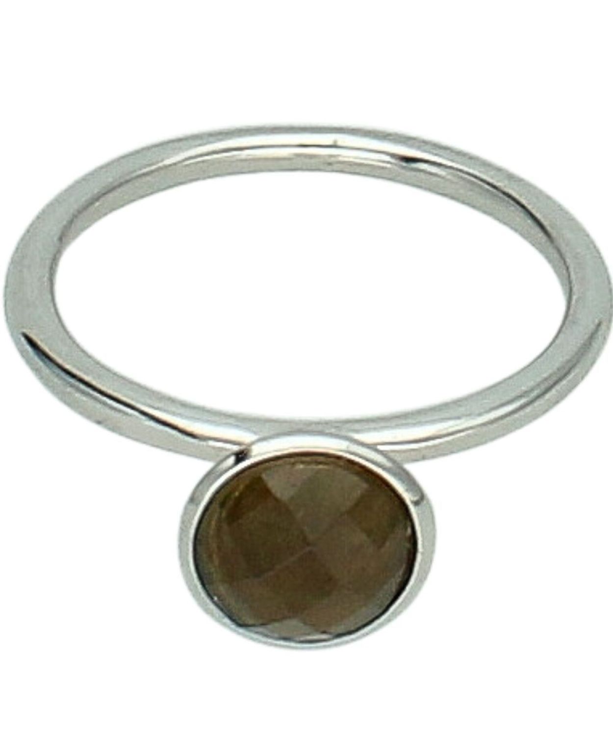 Srebrny pierścionek 925 z kwarcem dymnym – okrągłe oczko DIA-PRS-KWARC2-925 Ag 925.jpg