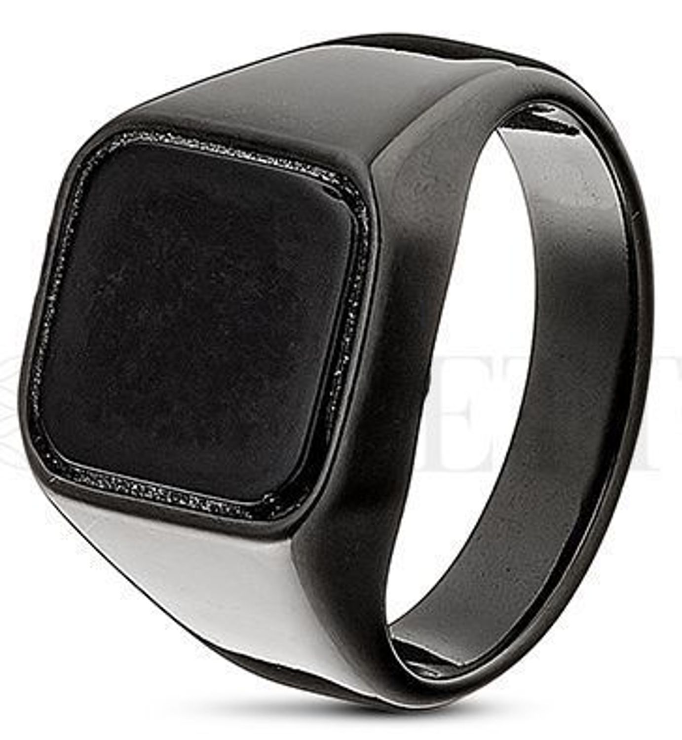 Pierścionek sygnet ceramika czarny DIA-PRS-P322134-STAL Czarny sygnet wykonany z najwyższej jakości stali o prostej formie. Idealny pomysł na prezent dla każdej kobiety lub mężczyzny1.jpg