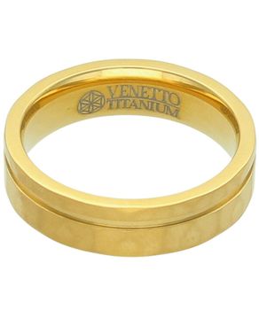 Elegancka obrączka tytanowa 8 mm złota unisex z geometrycznymi wzorem.jpg