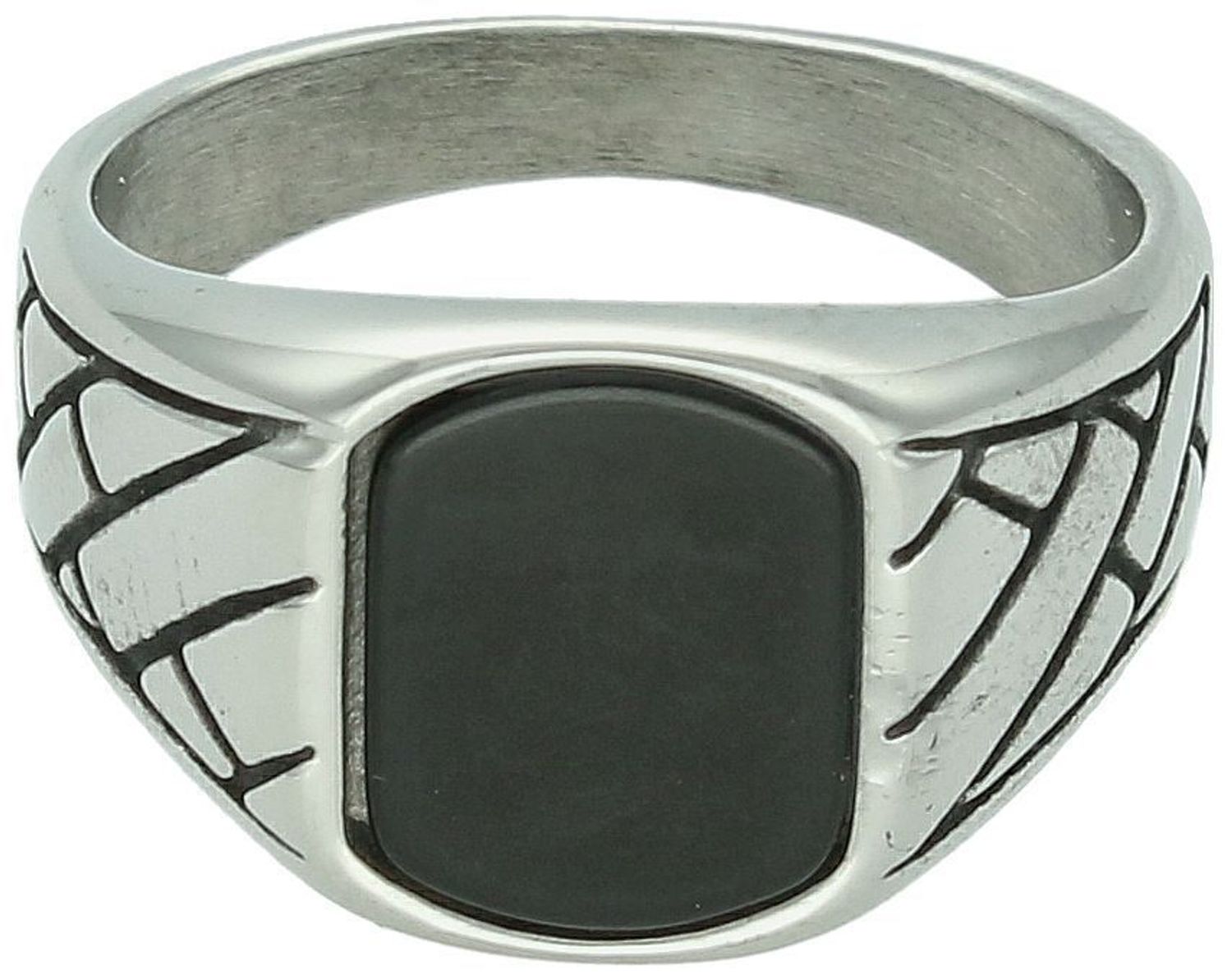 Sygnet męski Venetto P54‑24.3.6 z czarnym oczkiem – stal szlachetna  Elegancja i trwałość DIA-PRS-P542436-STAL sygnet.jpg