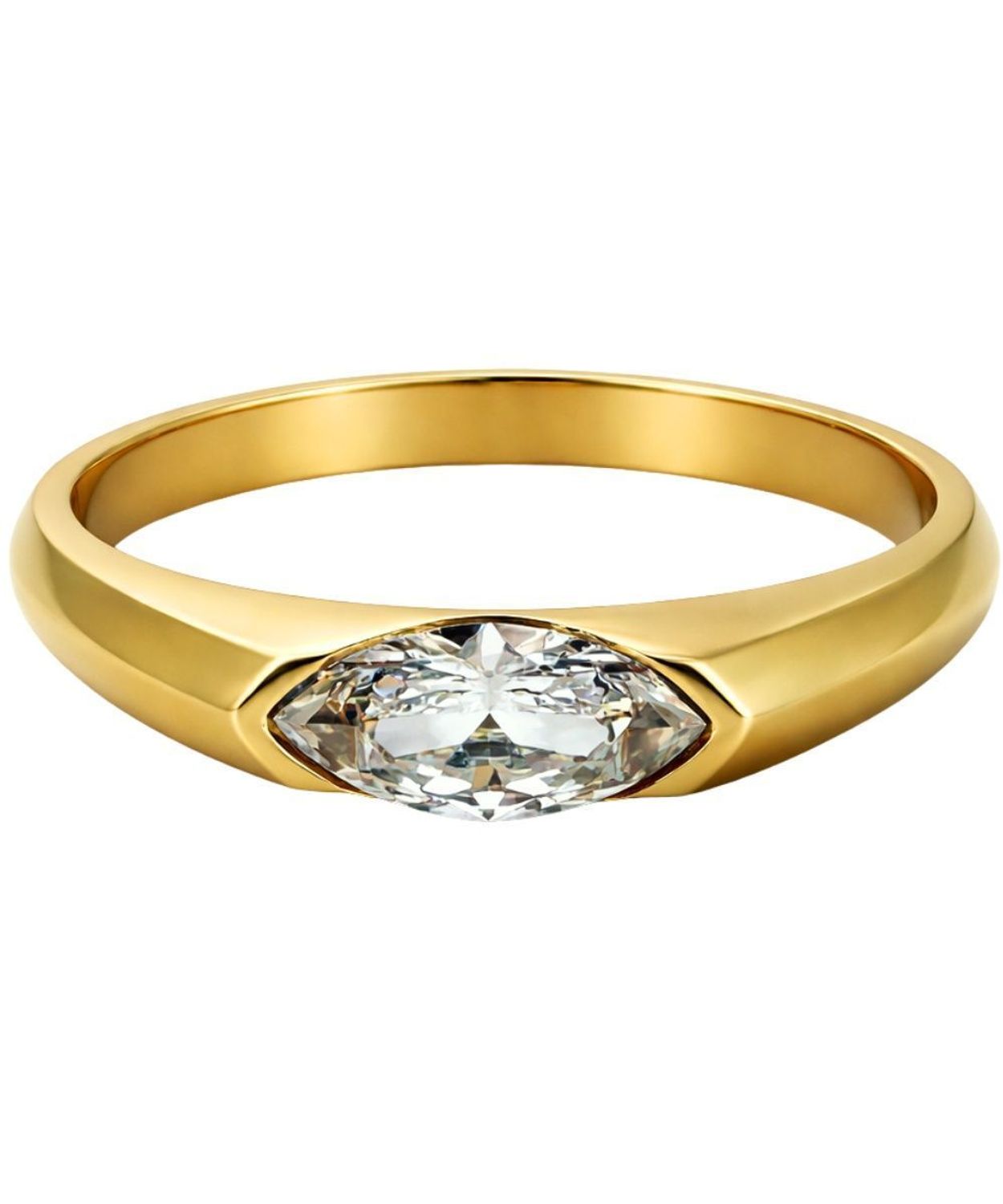 Pozłacany pierścionek obrączka z cyrkonią Golden Spark- Złoty Błysk.jpg