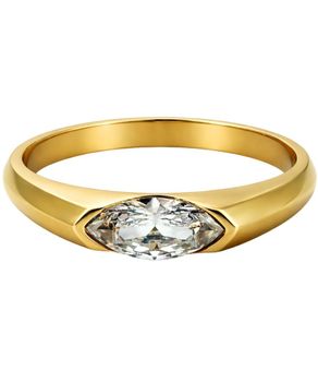 Pozłacany pierścionek obrączka z cyrkonią Golden Spark- Złoty Błysk.jpg