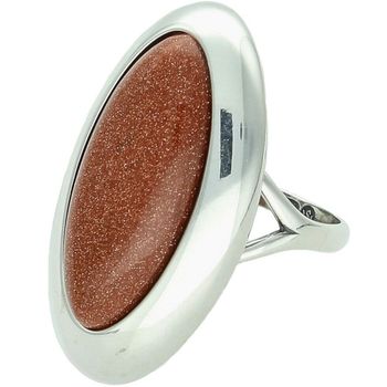 Srebrny Pierścionek z Kamieniem Piasek Pustyni 925 - Duży, Efektowny damski.jpg