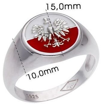 Sygnet męski patriotyczny ze srebra rodowanego 925 z flagą i godłem Polski. Elegancki, trwały, wyprodukowany w Polsce. Doskonały wybór dla każdego patrioty.2.jpg
