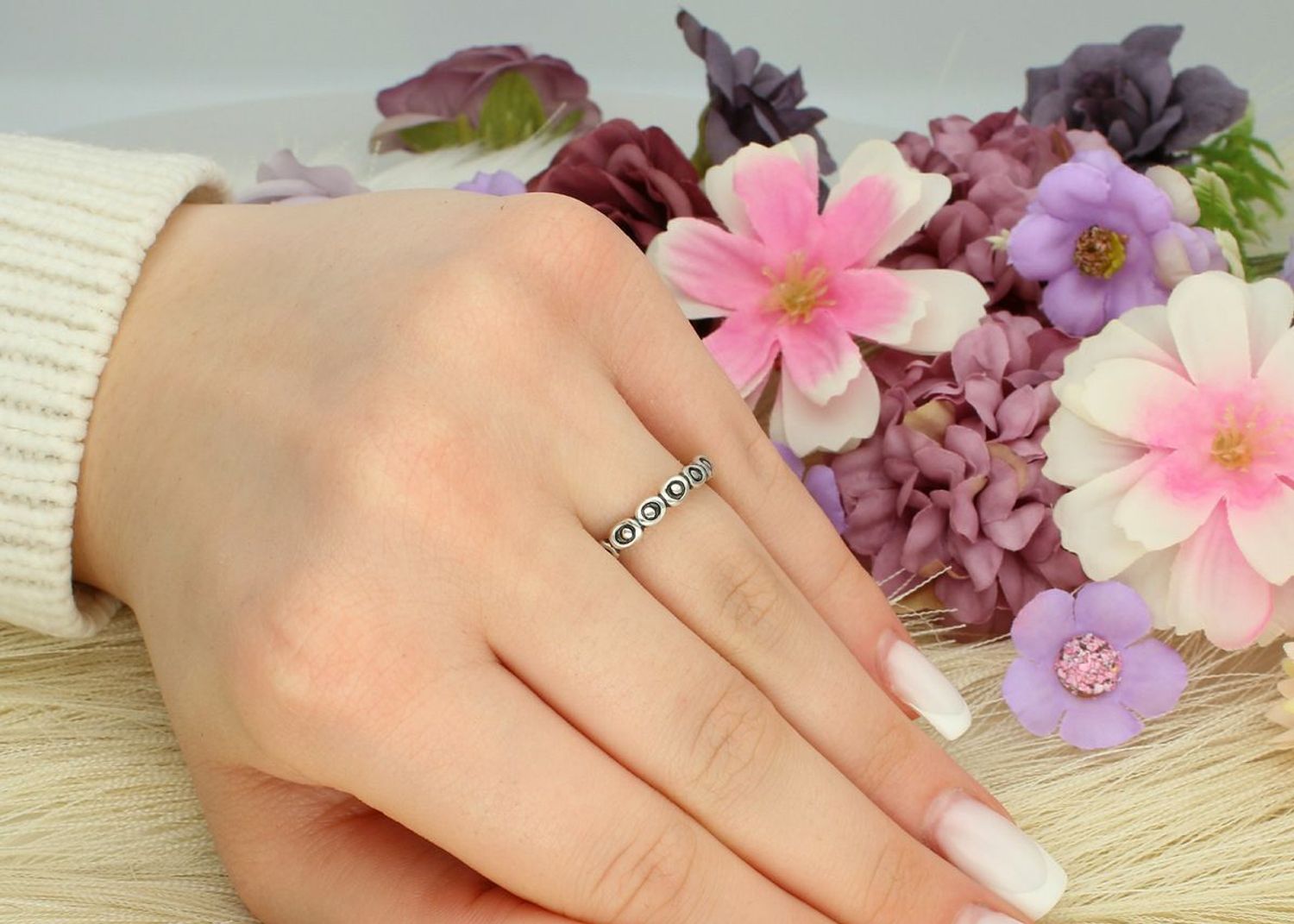 Pierścionek srebrny 925 - obrączka z kółeczek DIA-PRS-YES-925 Ag.jpg