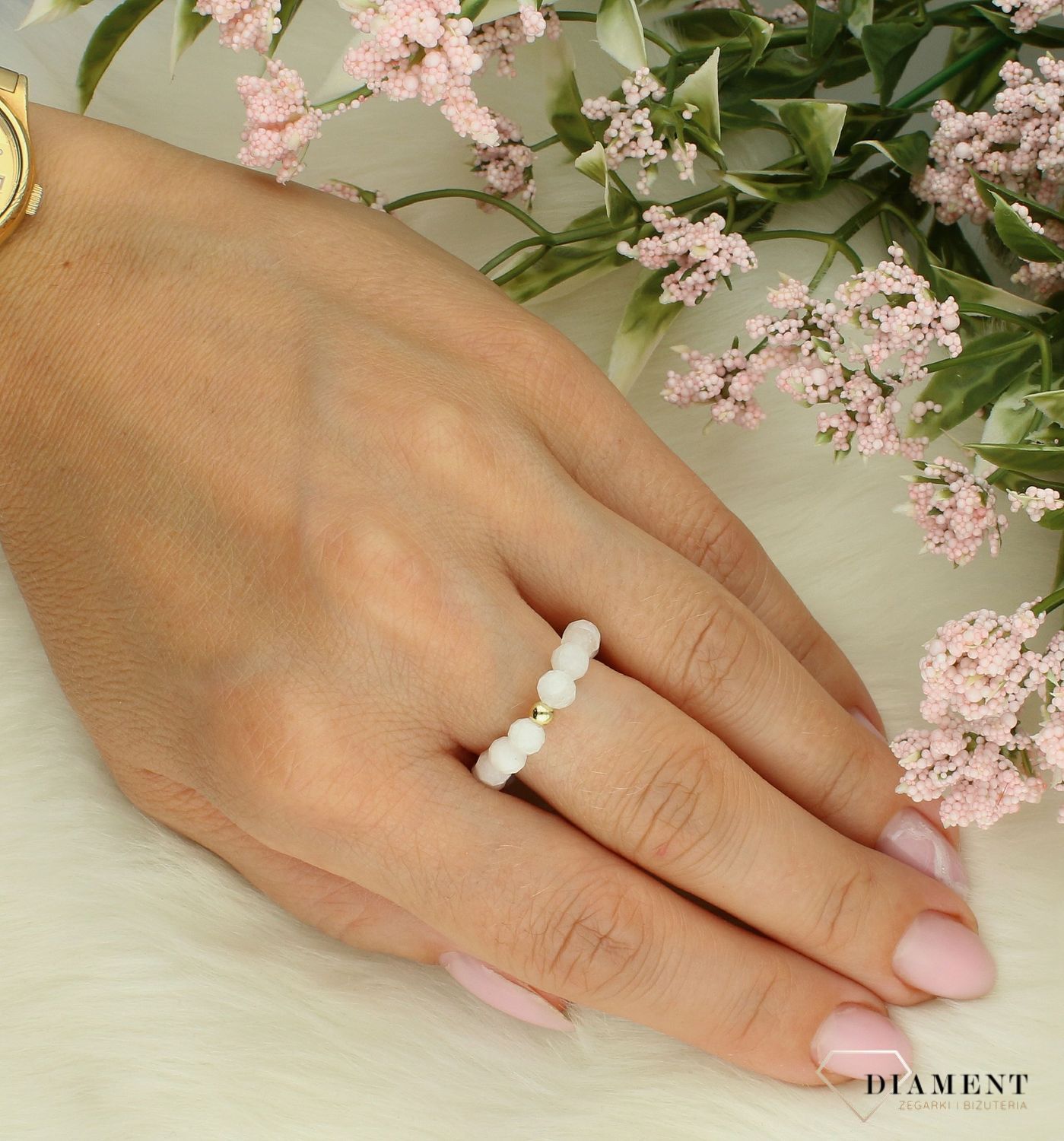 Pierścionek damski srebrny kamień księżycowy DIA-PRS-YL07. Srebrny pierścionek damski. Srebrny pierścionek z kamieniami. Pierścionek srebrny na prezent dla kobiety. 2.jpg