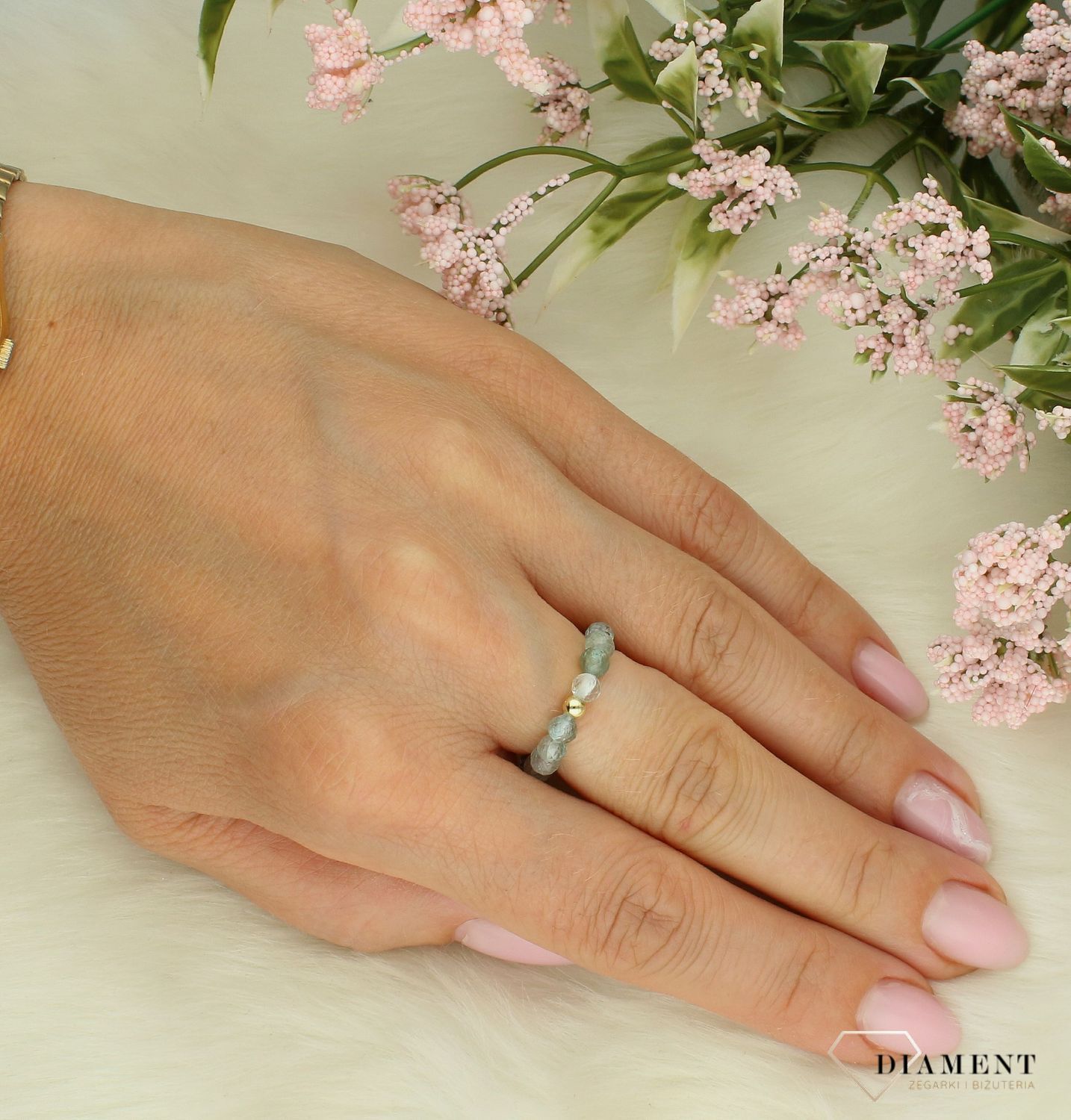 Pierścionek damski srebrny kamień apatyt DIA-PRS-YL27. Srebrny pierścionek damski. Srebrny pierścionek z kamieniami. Pierścionek srebrny na prezent dla kobiety (2).jpg