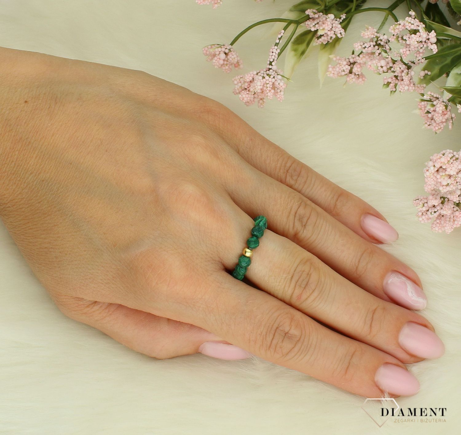 Pierścionek damski srebrny kamień malachit DIA-PRS-YL66. Srebrny pierścionek damski. Srebrny pierścionek z kamieniami. Pierścionek srebrny na prezent dla kobiety (2).jpg