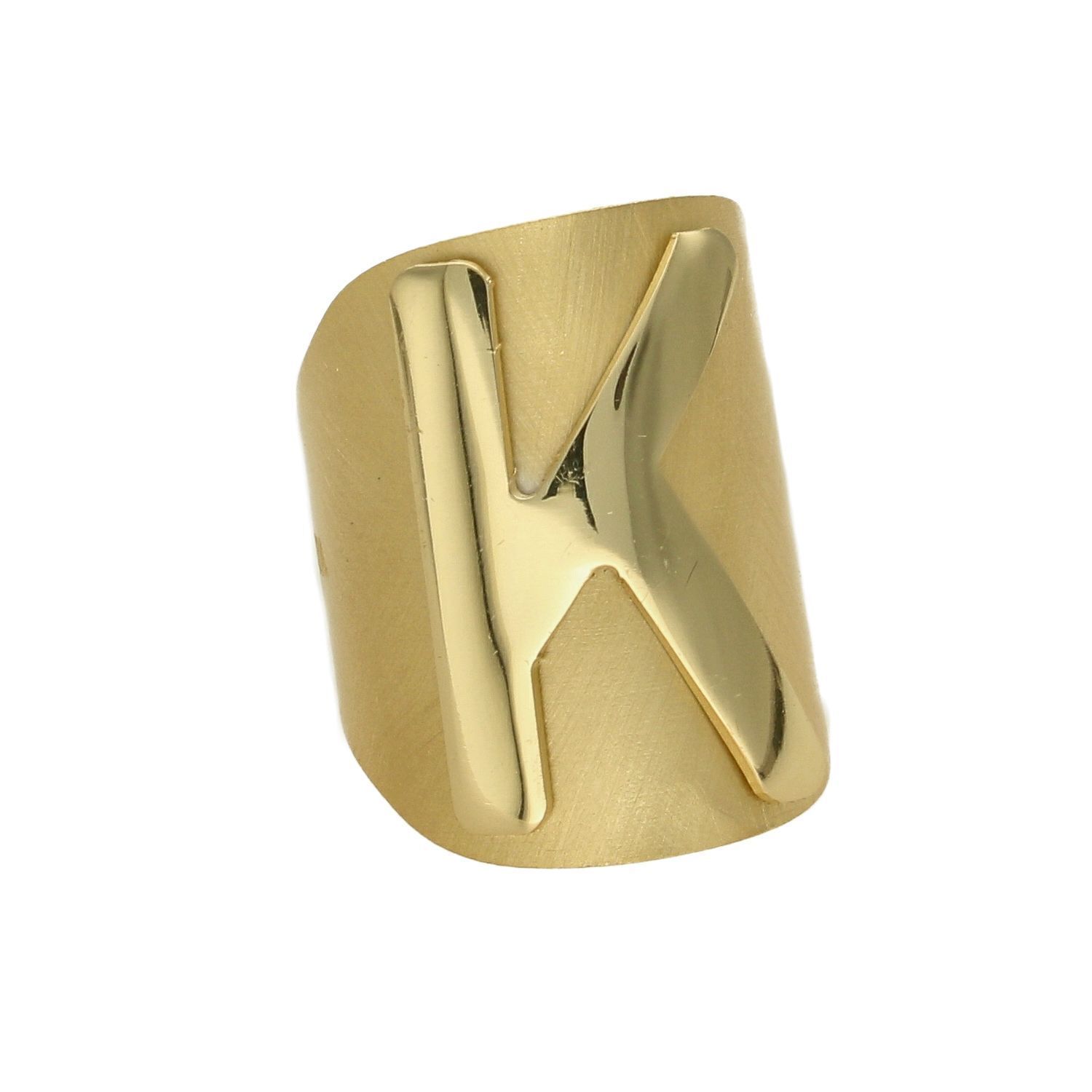 Szeroki pierścionek złoty 'Srebrna literka K' DIA-PRS-Z0461030-K-925.jpg