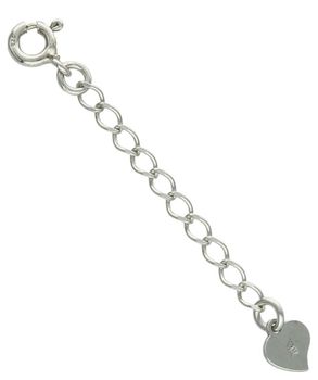 Srebrna przedłużka do bransoletki 925 z małym serduszkiem. Długość 4 cm, waga 0,50 g, zapięcie na karabińczyk. Idealna do regulacji długości biżuterii..jpg