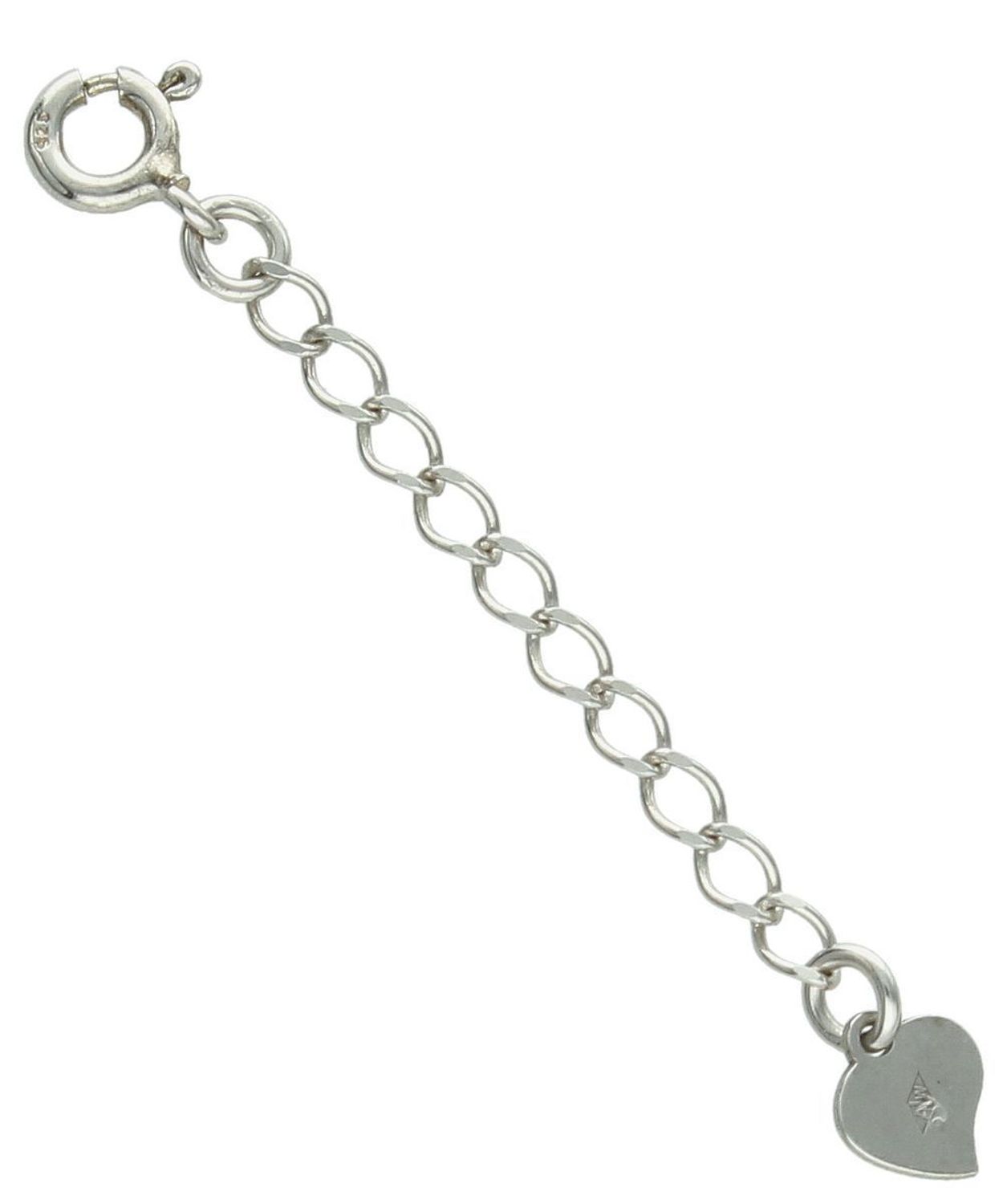 Srebrna przedłużka do bransoletki 925 z małym serduszkiem. Długość 4 cm, waga 0,50 g, zapięcie na karabińczyk. Idealna do regulacji długości biżuterii..jpg