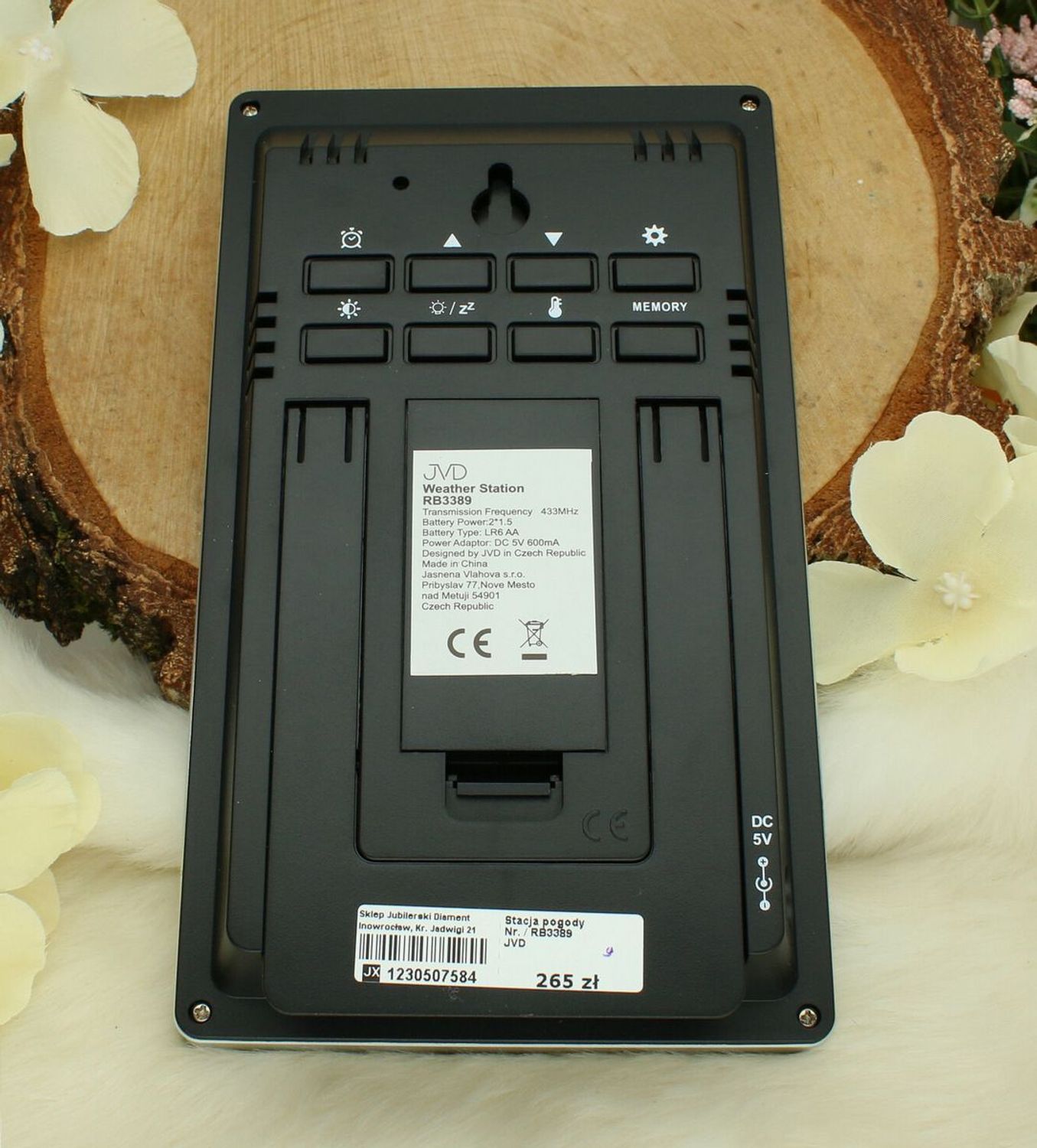 Stacja pogody JVD RB3389 z radiową synchronizacją czasu, czujnik zewnętrzny, barometr, higrometr (2).jpg