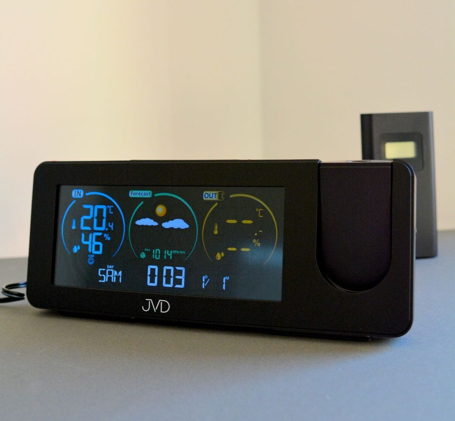 Zegar cyfrowy JVD stacja pogody sterowana radiem z projektorem RB3538.1 .zegar z polskim menu ✓zegar z polskim datownikiem ✓ Zegary cyfrowe ✓Zegary sterowane radiem✓ Zegary na biurko.jpg