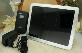 Stacja pogody JVD RB3568 – zegar radiowy, podwójny budzik, termometr, higrometr srebrny.jpg