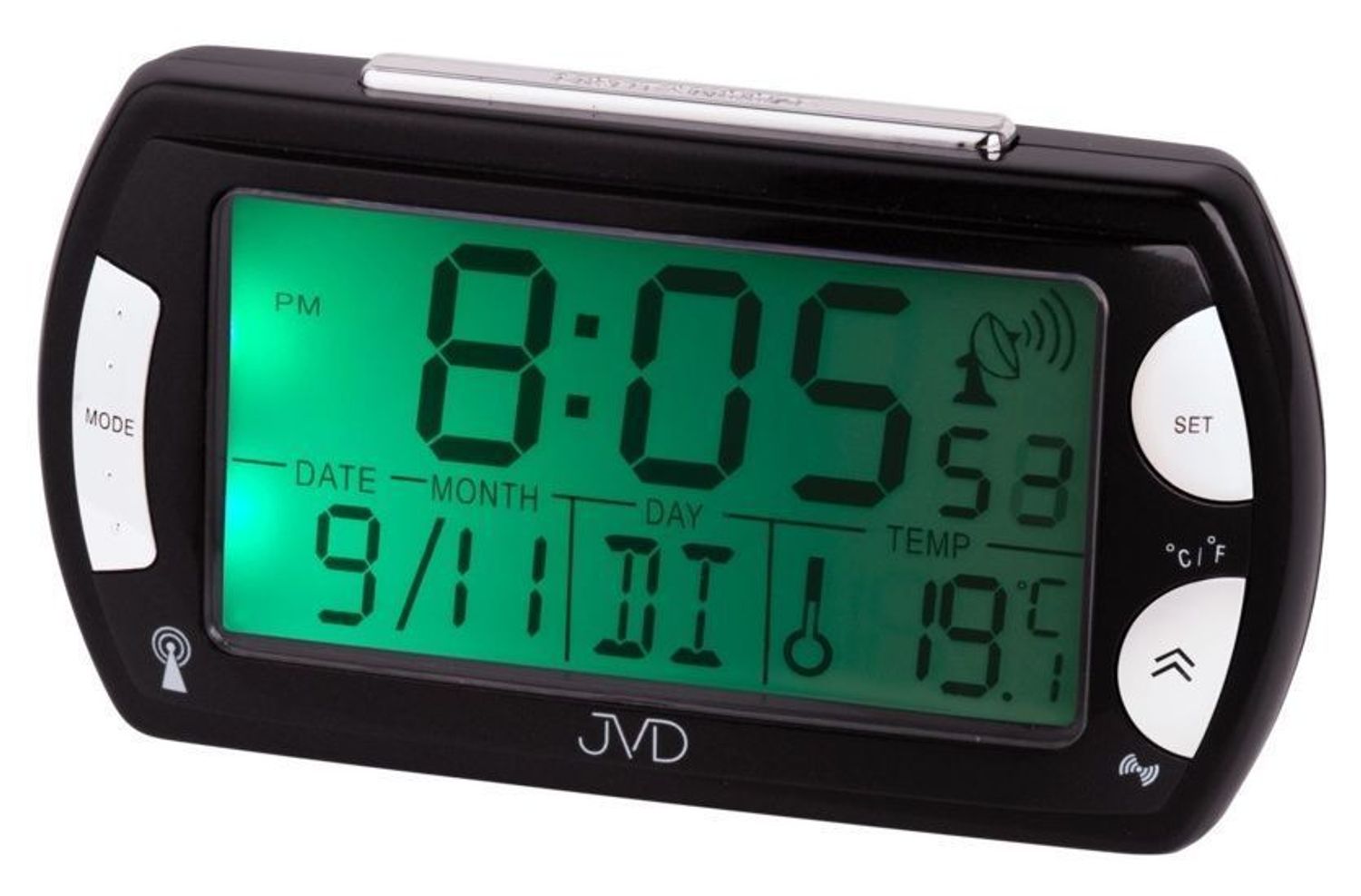 Zegar budzik sieciowy LED JVD RB358.10  Budzik cyfrowy JVD RB358.10  wyposażony jest w kwarcowy mechanizm, zasilany za pomocą baterii. Dodatkowo wyposażony jest w zasilacz sieciowy. Posiada bardzo wysoką dokładno.jpg