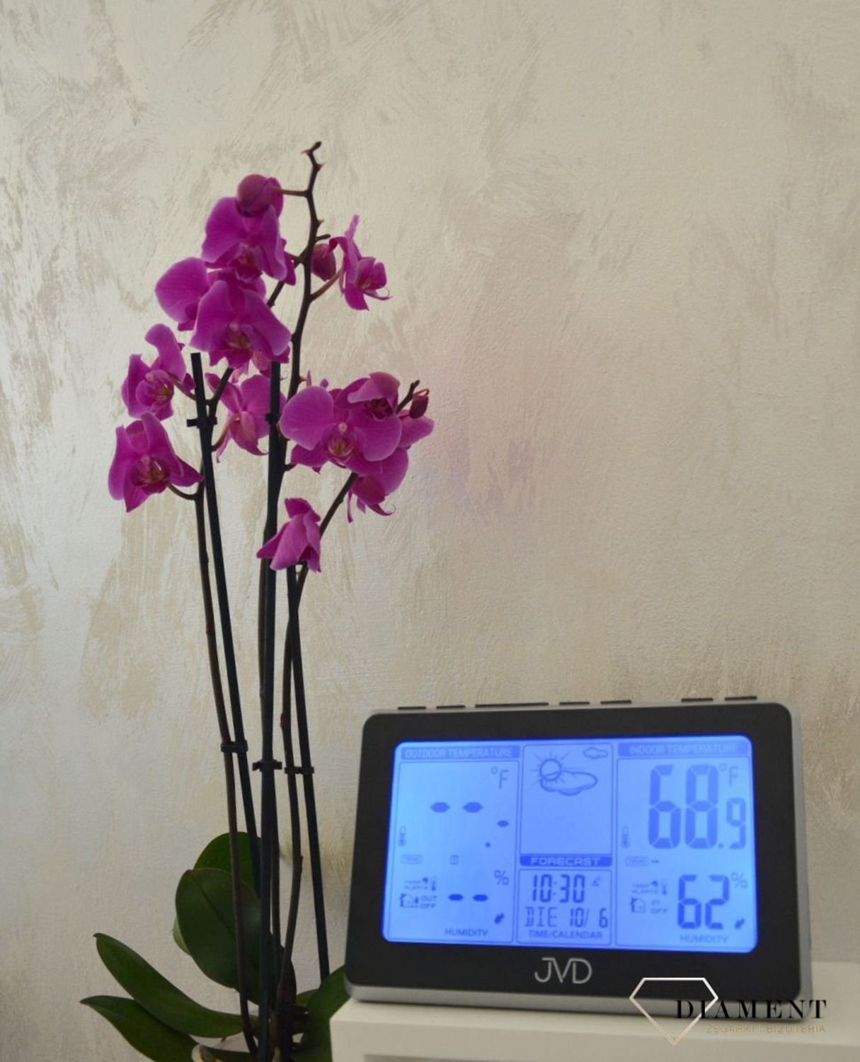 Stacja pogody JVD czarna RB657 ✅ Stacja pogodowa w prostokątnej obudowie z tworzywa sztucznego w kolorze czarnym. ✅.jpg