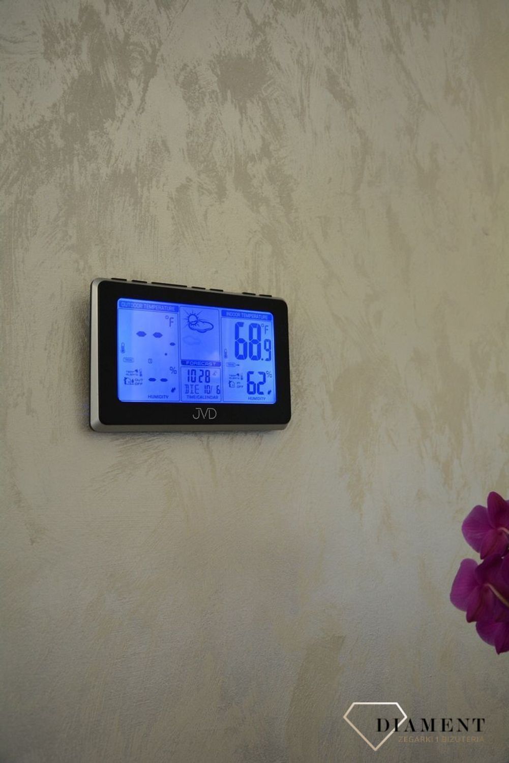 Stacja pogody JVD czarna RB657 ✅ Stacja pogodowa w prostokątnej obudowie z tworzywa sztucznego w kolorze czarnym. ✅.jpg