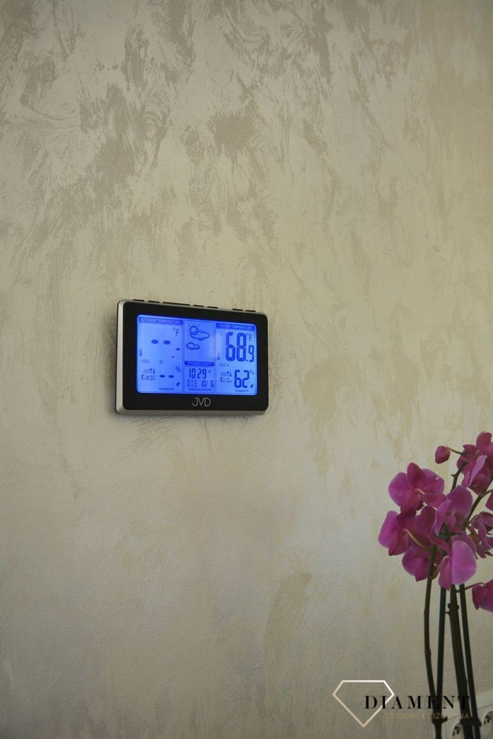 Stacja pogody JVD czarna RB657 ✅ Stacja pogodowa w prostokątnej obudowie z tworzywa sztucznego w kolorze czarnym. ✅.jpg