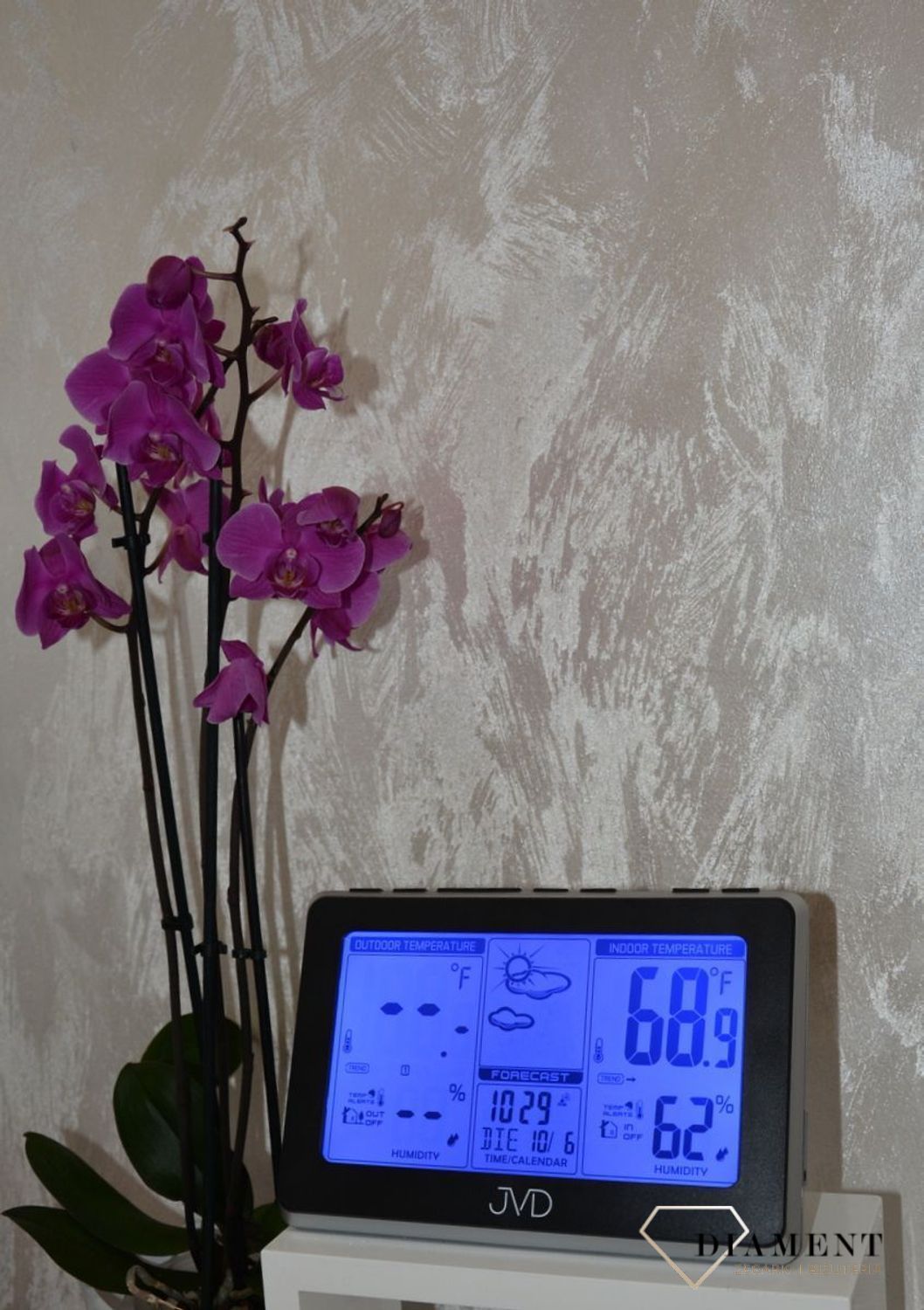 Stacja pogody JVD czarna RB657 ✅ Stacja pogodowa w prostokątnej obudowie z tworzywa sztucznego w kolorze czarnym. ✅.jpg