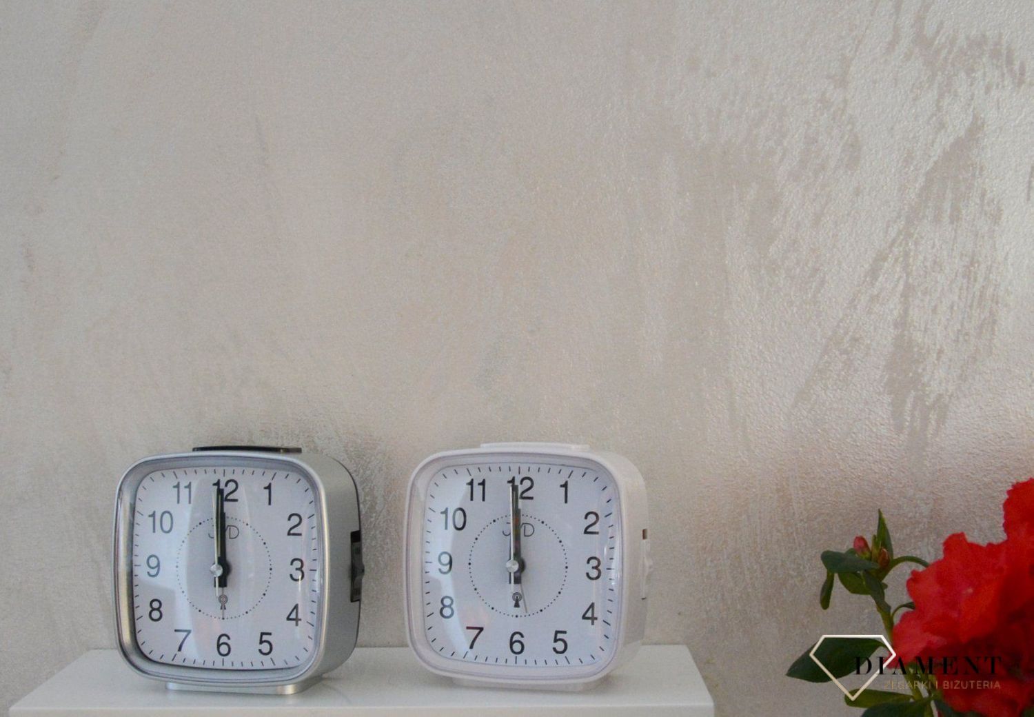 Budzik sterowany radiowo JVD biały RB862.1.jpg