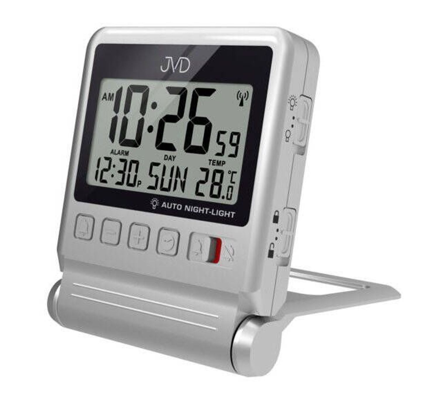 Budzik cyfrowy JVD sterowany radiowo podróżny RB9391.1. Budzik cyfrowy radio controlled. Budzik cyfrowy z klapką. Budzik cyfrowy podróżny. Budzik cyfrowy z termometrem. Budzik podróżny JVD idealny na prezent..jpg