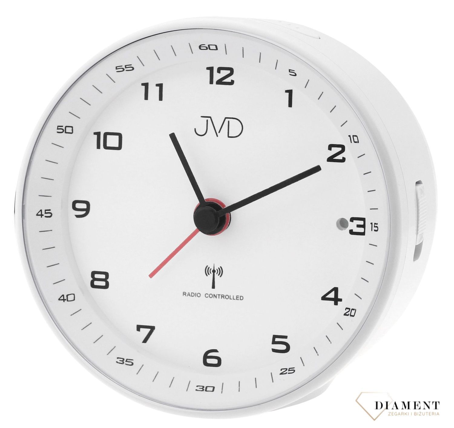 Budzik sterowany radiowo czarny JVD RB978.2. budzik radio control. budzik na biurko. Budzik z alarmem. Budzik z podświetleniem. Biały budzik. Szybka wysyłka..jpg