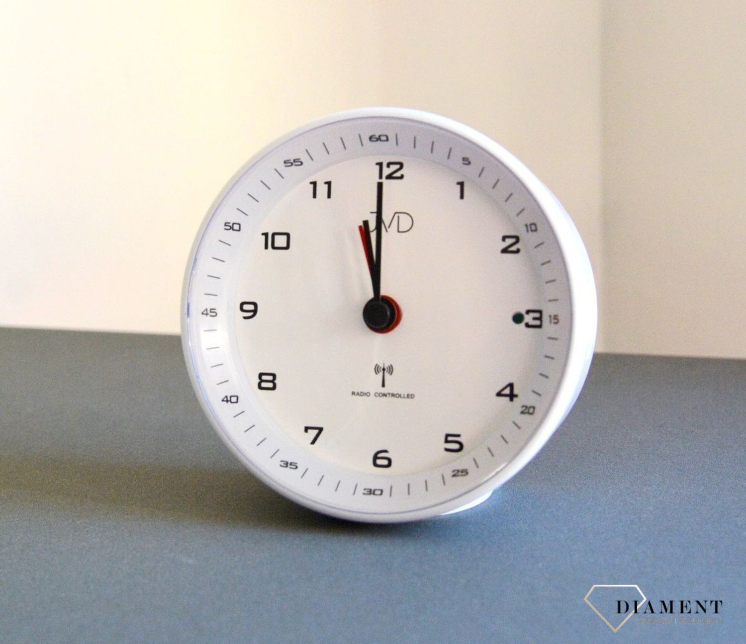 Budzik sterowany radiowo czarny JVD RB978.2. budzik radio control. budzik na biurko. Budzik z alarmem. Budzik z podświetleniem. Biały budzik. Szybka wysyłka..jpg