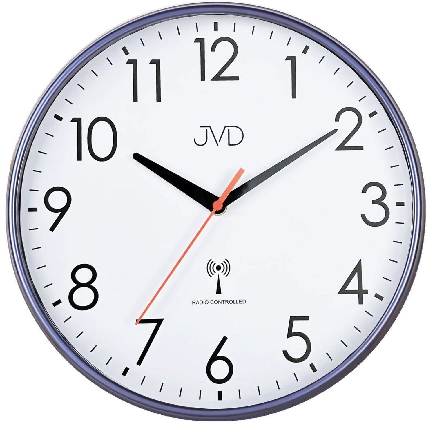 Zegar na ścianę JVD RH502.1 – Sterowany radiowo, niebieski, 30 cm, płynny sekundnik, synchronizacja sygnałem.jpg