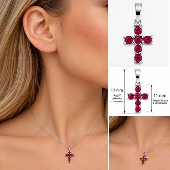 Zawieszka srebrna rodowana krzyżyk z 6 naturalnymi rubinami 0,60 ct – delikatna biżuteria z kamieniami szlachetnymi (2).jpg