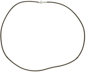 Brązowy rzemień skórzany długości 45 cm z karabińczykiem. Lekki i trwały, idealny do zawieszek, naszyjników i biżuterii DIY.1.jpg