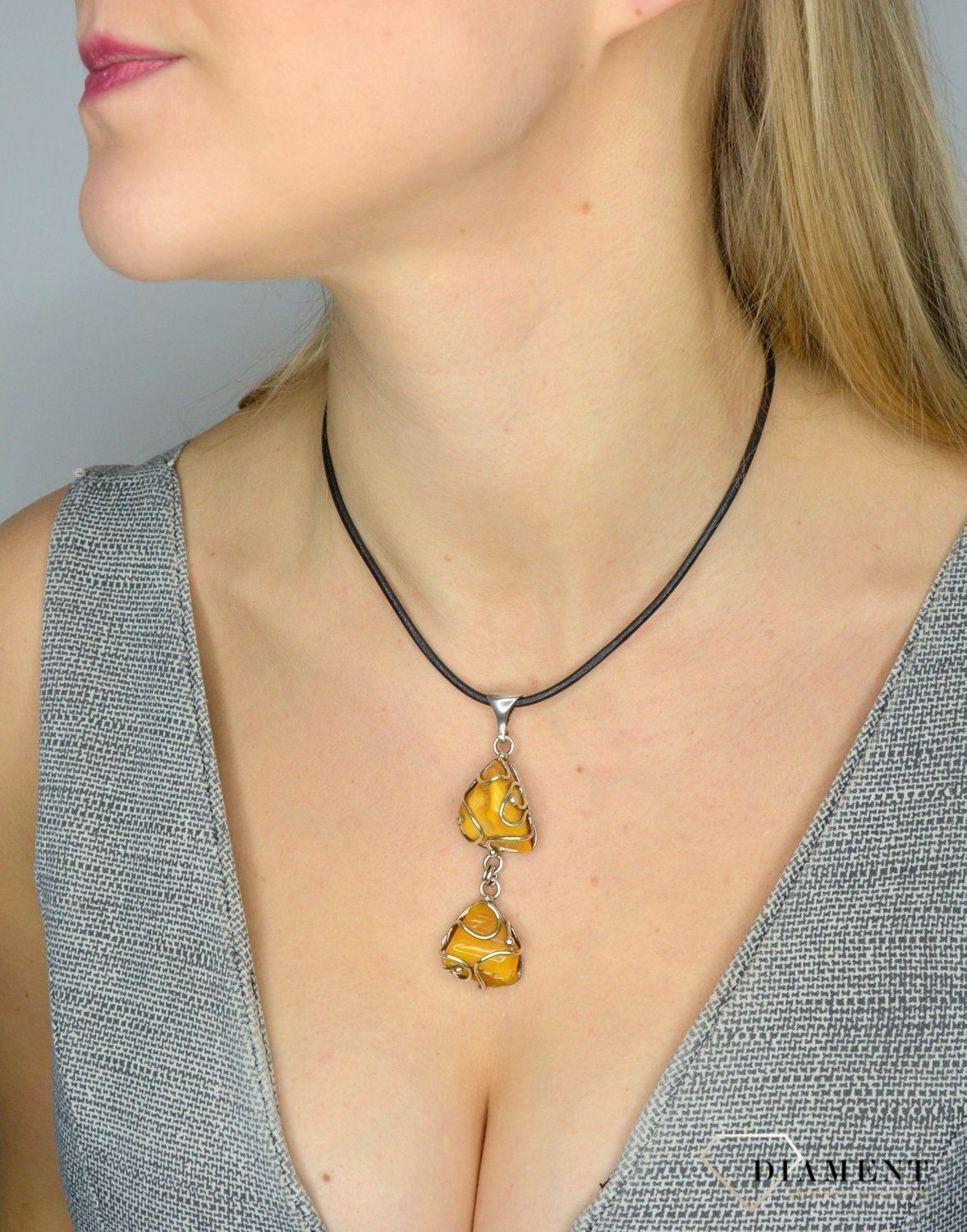 Rzemień skórzany czarny 3 mm srebrne zapięcia DIA-RZE-RZS42-925.jpg