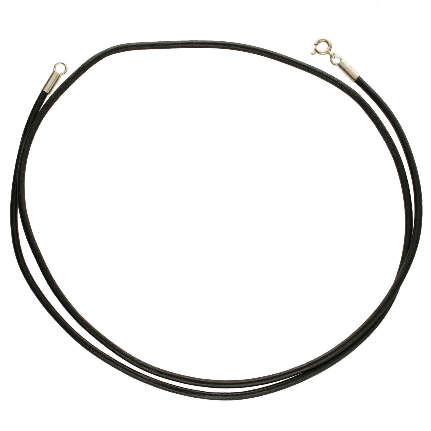 Rzemień skórzany czarny 3 mm srebrne zapięcia DIA-RZE-RZS42-925.jpg