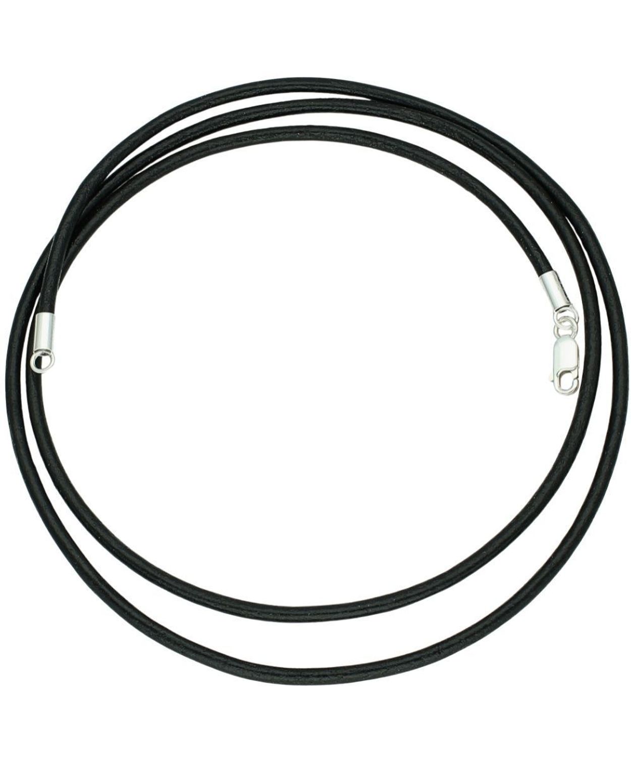 Rzemień skórzany czarny 3 mm ze srebrnym zapięciem 925 – 75 cm.jpg