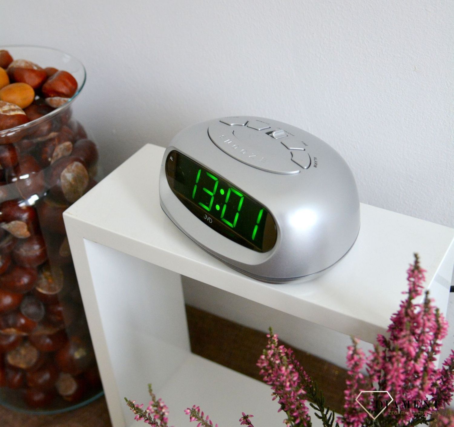 Budzik elektroniczny LCD JVD SB0922.2 z zielonym wyświetlaczem..jpg