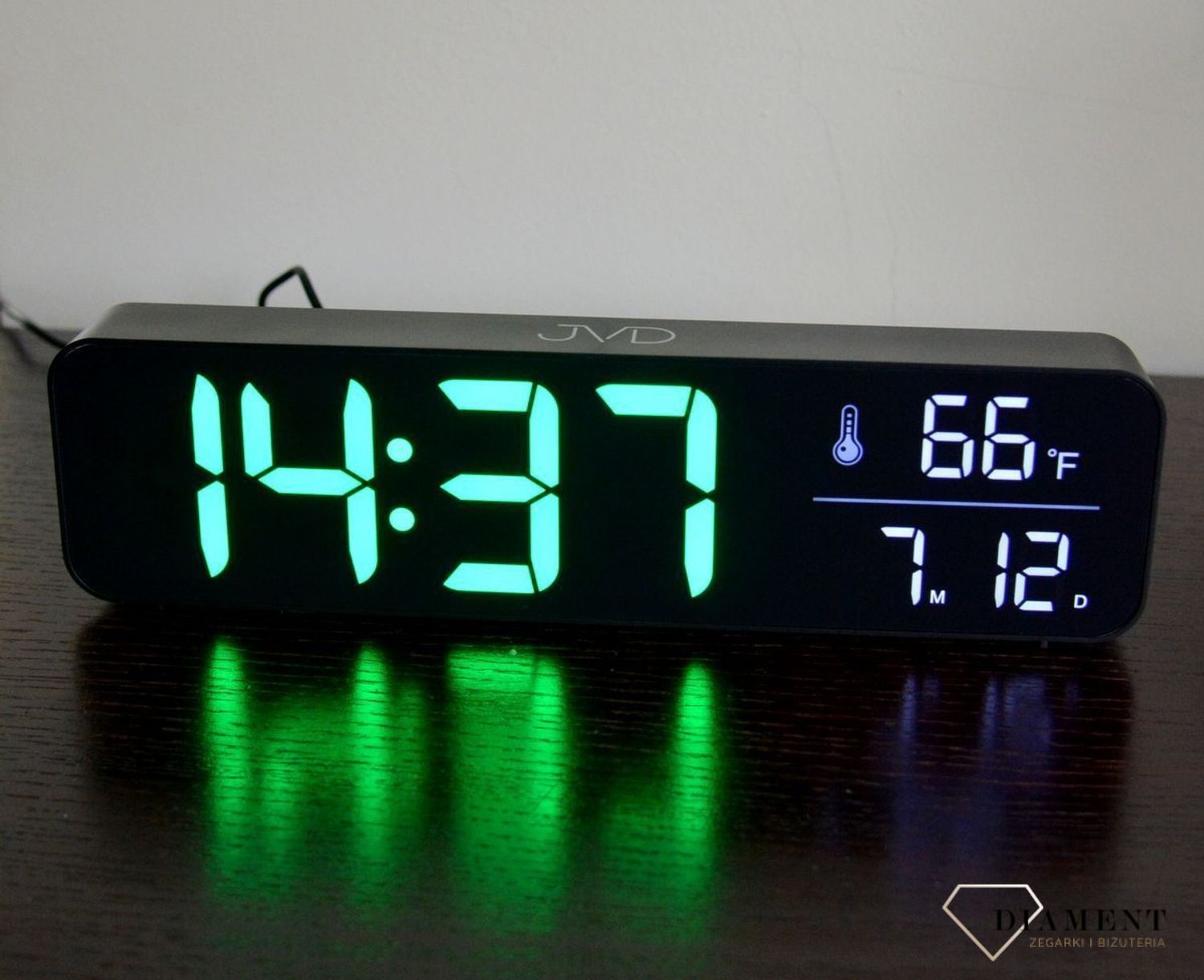 Budzik elektroniczny cyfrowy LCD JVD SB203.2 Zielone cyfry.jpg