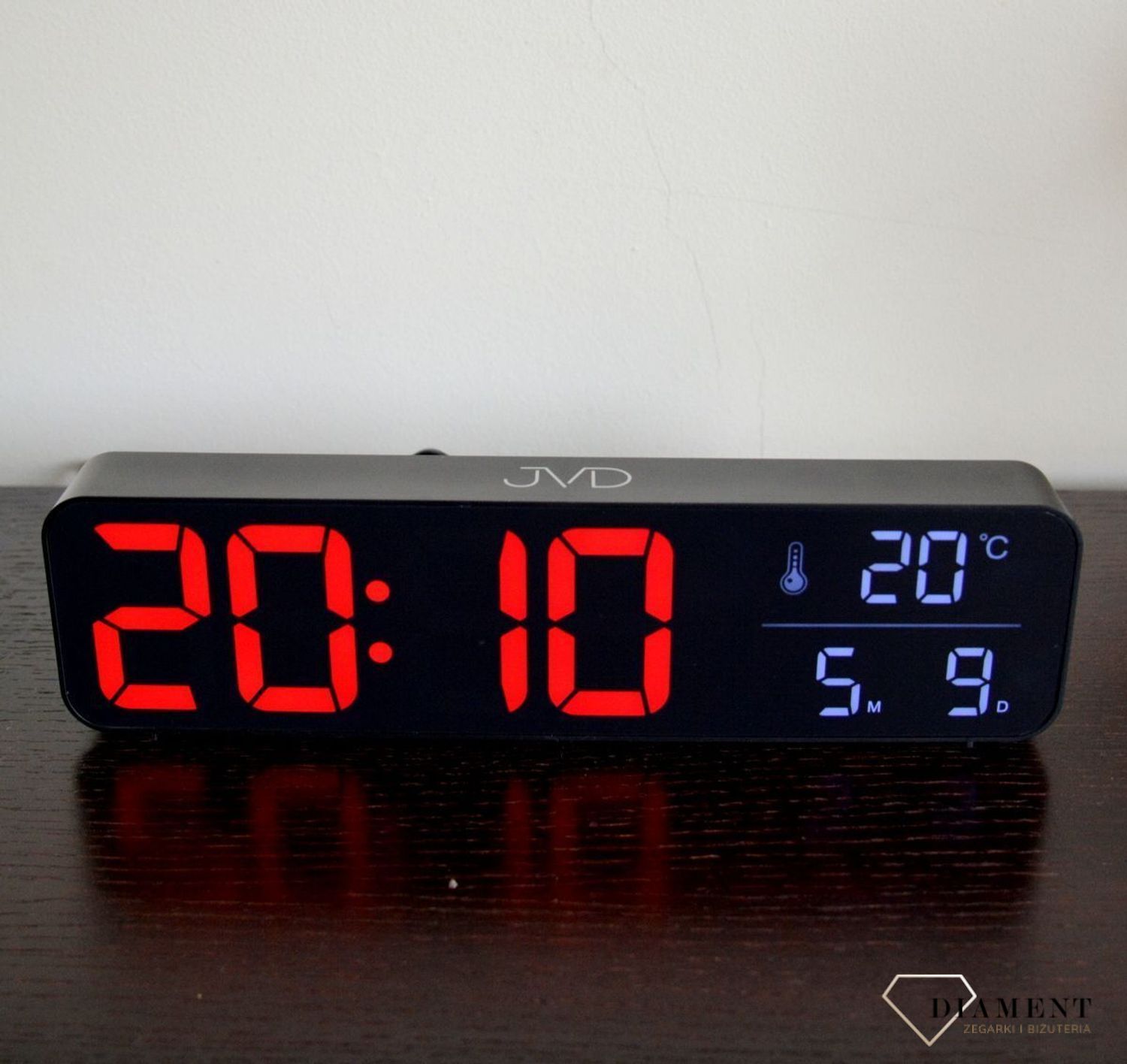 Budzik elektroniczny cyfrowy LCD JVD SB203.3 Czerwone cyfry.jpg