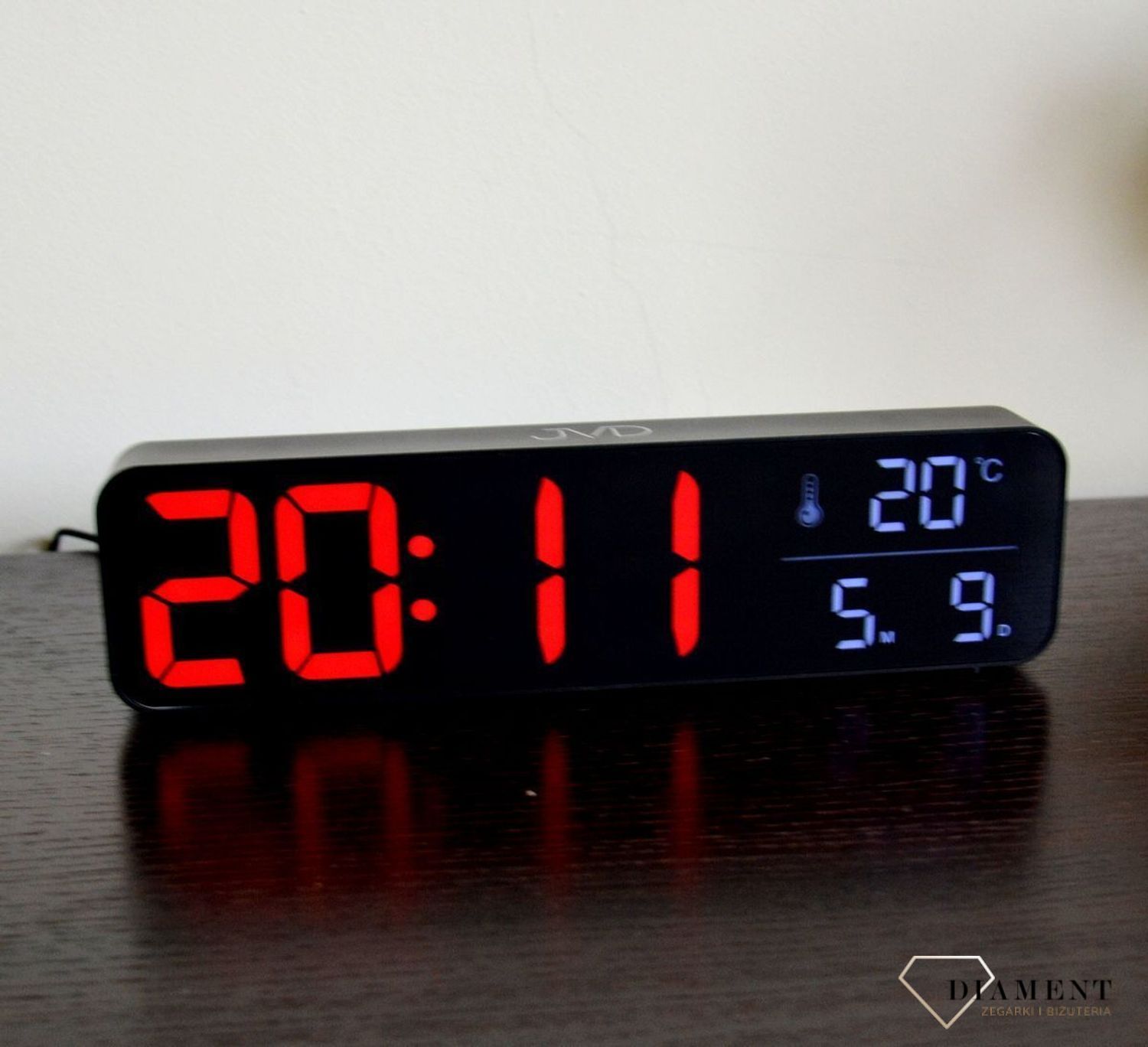 Budzik elektroniczny cyfrowy LCD JVD SB203.3 Czerwone cyfry.jpg