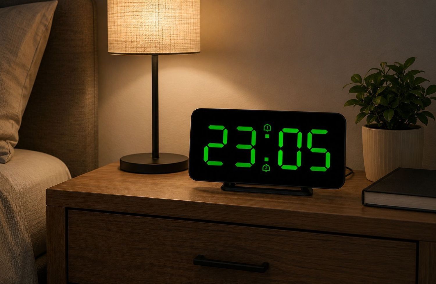 Cyfrowy budzik JVD SB3216.1 czarny z zielonymi cyframi, LED i trzema alarmami.jpg