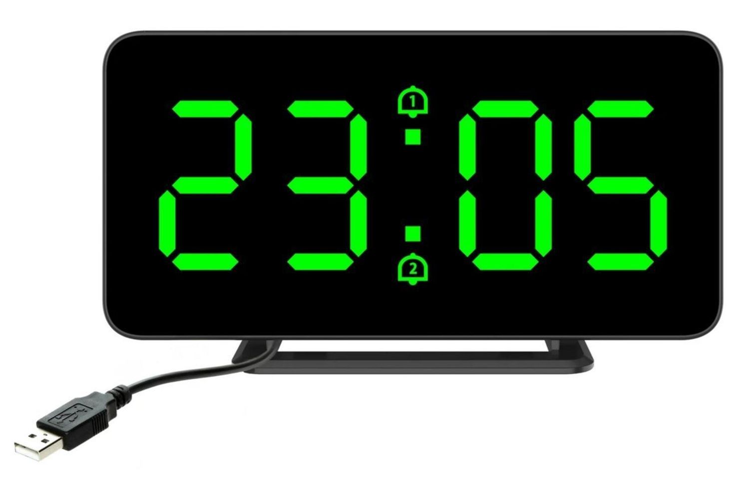Cyfrowy budzik JVD SB3216.1 czarny z zielonymi cyframi, LED i trzema alarmami.jpg
