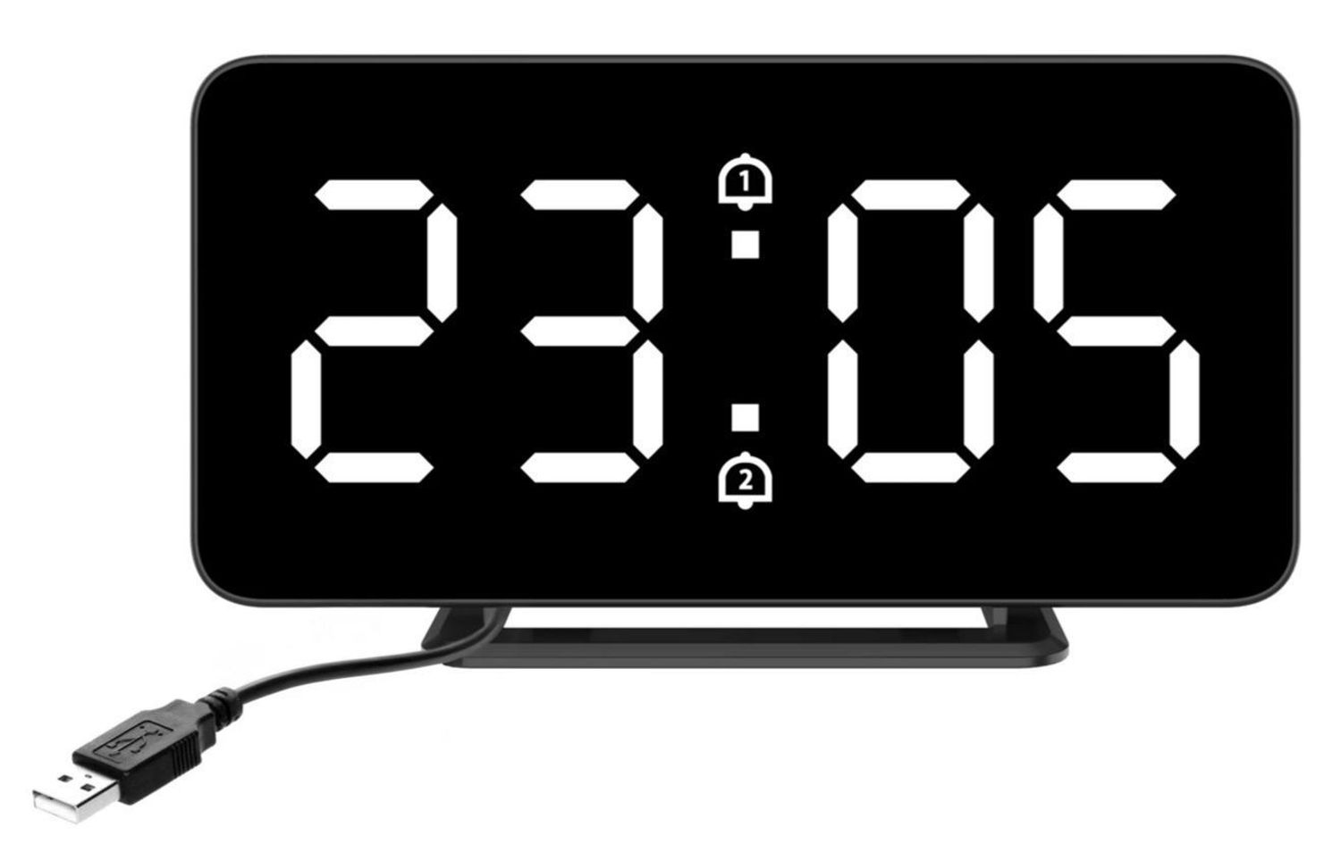 Cyfrowy budzik JVD SB3216.2 czarny z białymi cyframi, LED i trzema alarmami.jpg