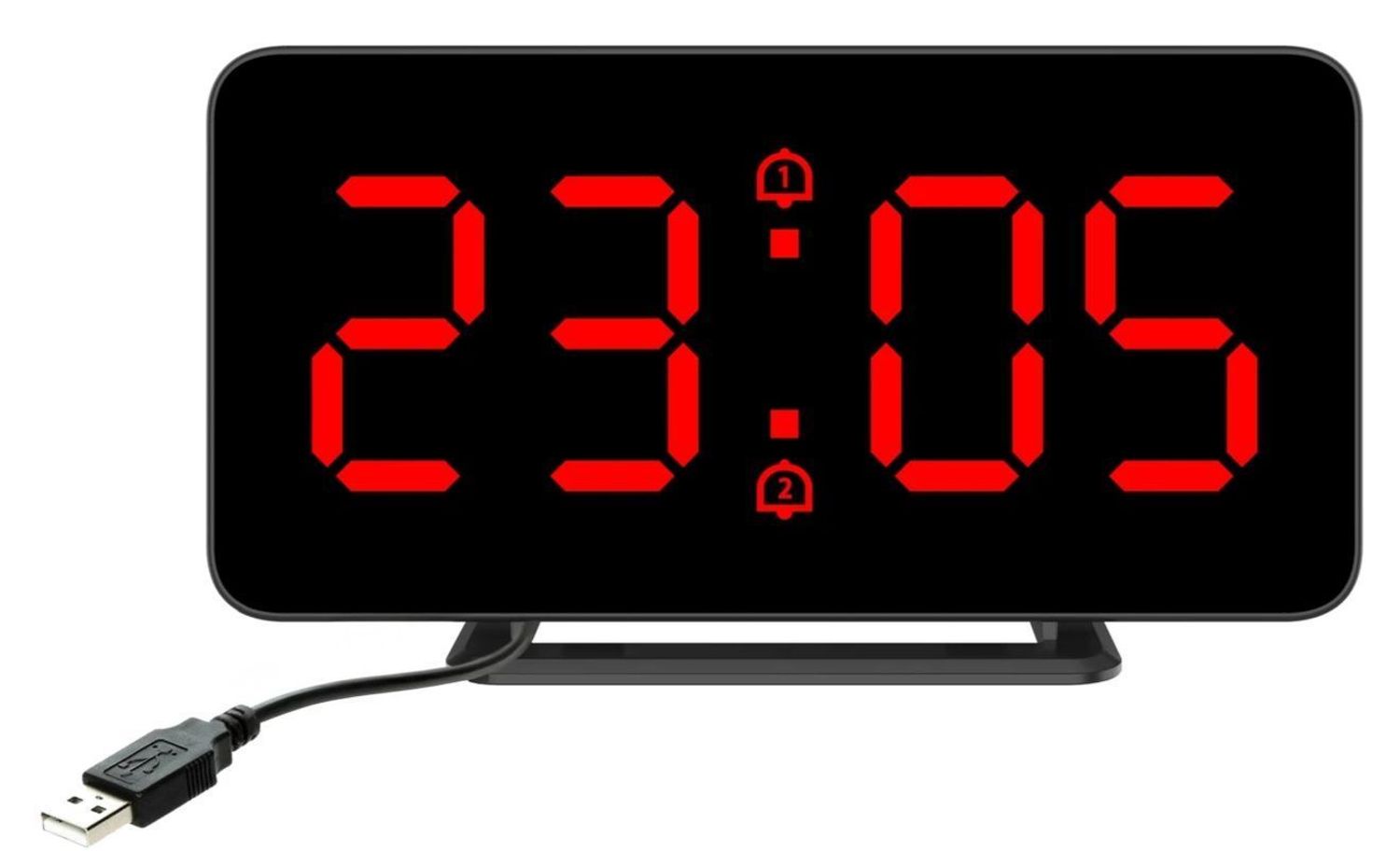 Budziki z podświetleniem JVD SB3216.3 – czarny budzik cyfrowy z czerwonymi cyframi LED.jpg
