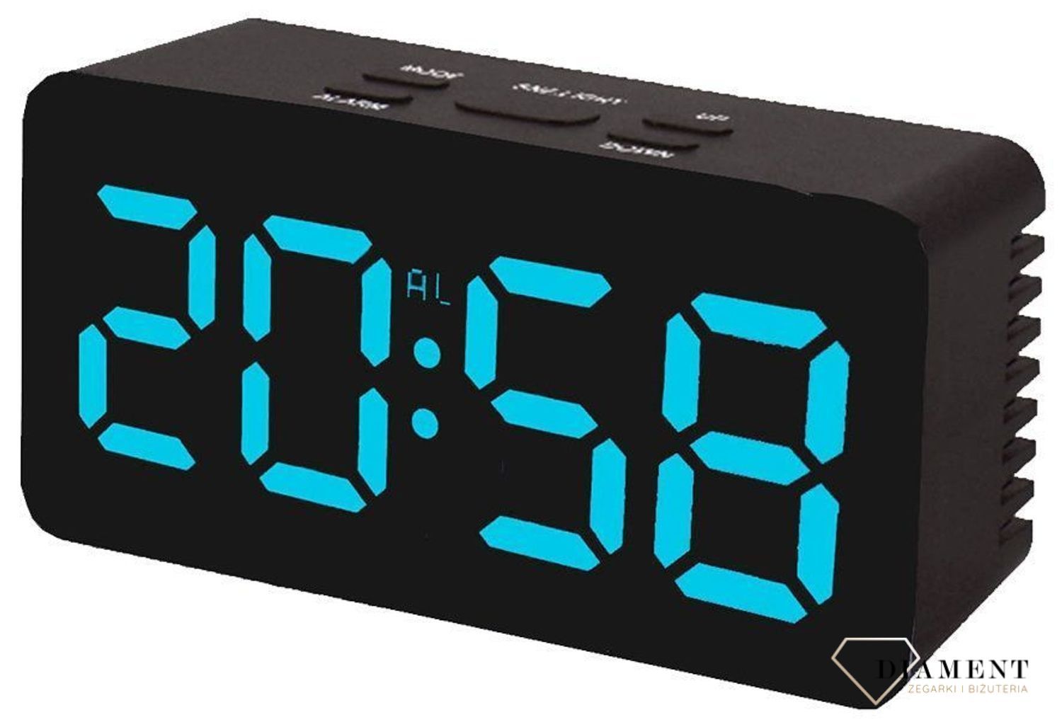 Budzik cyfrowy JVD z termometrem SB3658.2 niebieskie cyfry.  ✓ Zegary cyfrowe ✓Zegary z temperaturą ✓ Zegary na biurko✓ Gwarancja najniższej ceny✓ Grawer 0zł✓Zwrot 30 dni✓Negocjacje Zapraszamy.jpg