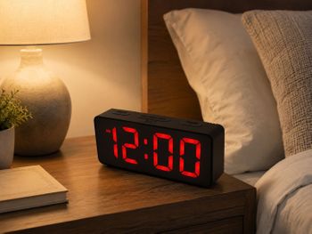 Nowoczesny budzik cyfrowy JVD SB524.2 z czerwonym wyświetlaczem LED. Alarm, funkcja drzemki, regulacja jasności,.jpg