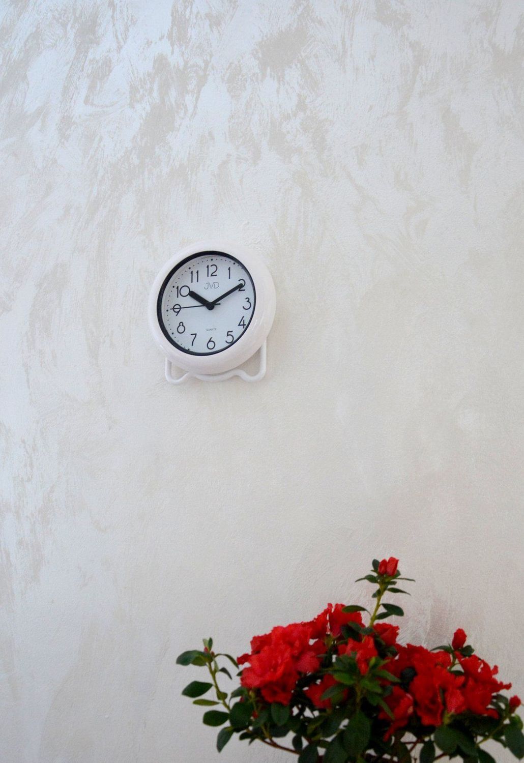 Zegar ścienny do łazienki sauny JVD Biały SH018.png