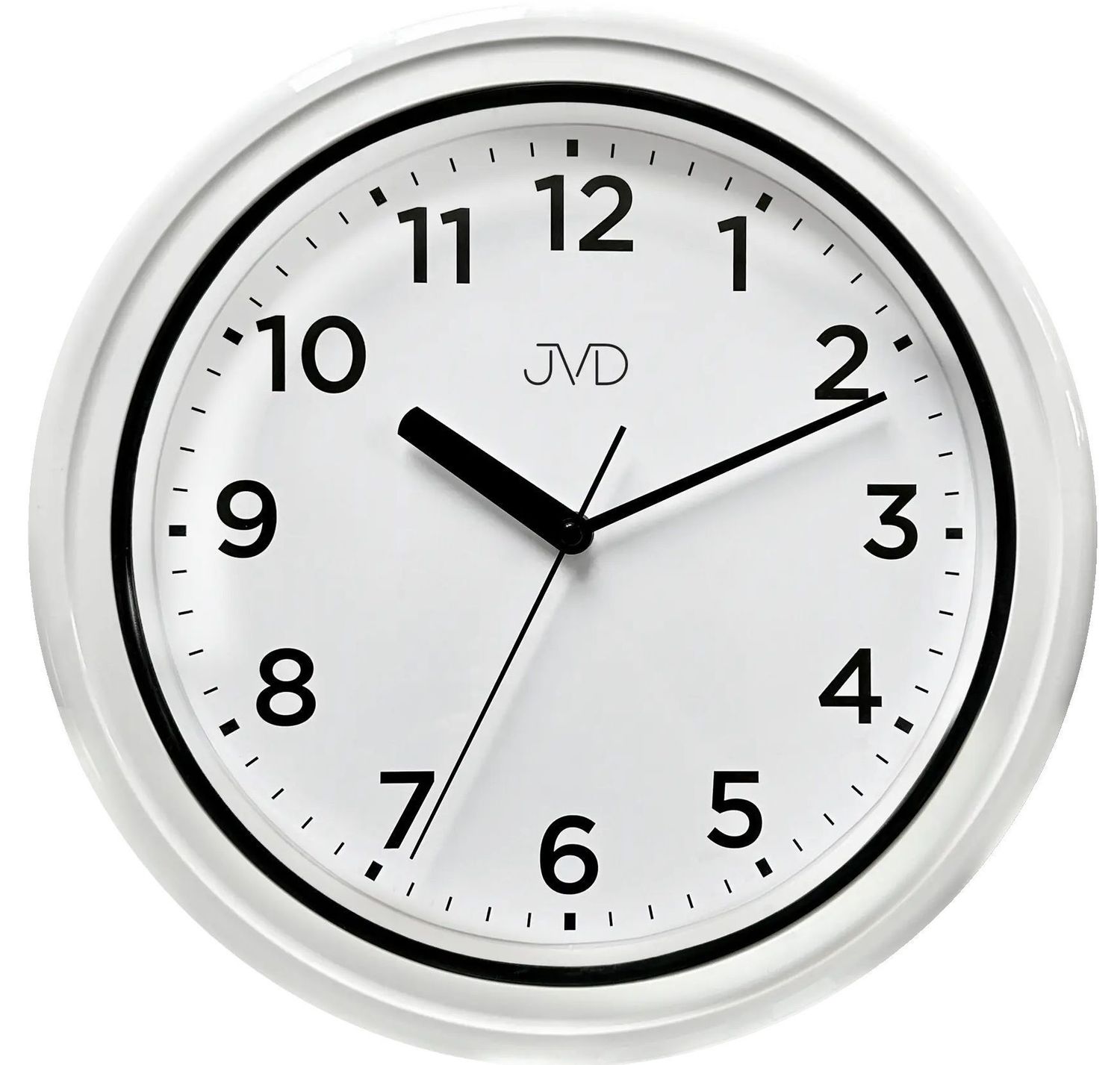 Zegar ścienny wodoszczelny łazienkowy JVD SH5913.1 biały płynący sekundnik . Zegar łazienkowy. Zegar do łazienki wodoszczelny. Ścienny zegar biały. Zegar z cichym sekundnikiem..jpg