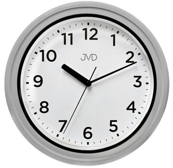 Zegar ścienny wodoszczelny łazienkowy JVD SH5913.2 szary płynący sekundnik .  Zegar łazienkowy. Zegar do łazienki wodoszczelny. Ścienny zegar szary. Zegar z cichym sekundnikiem..jpg