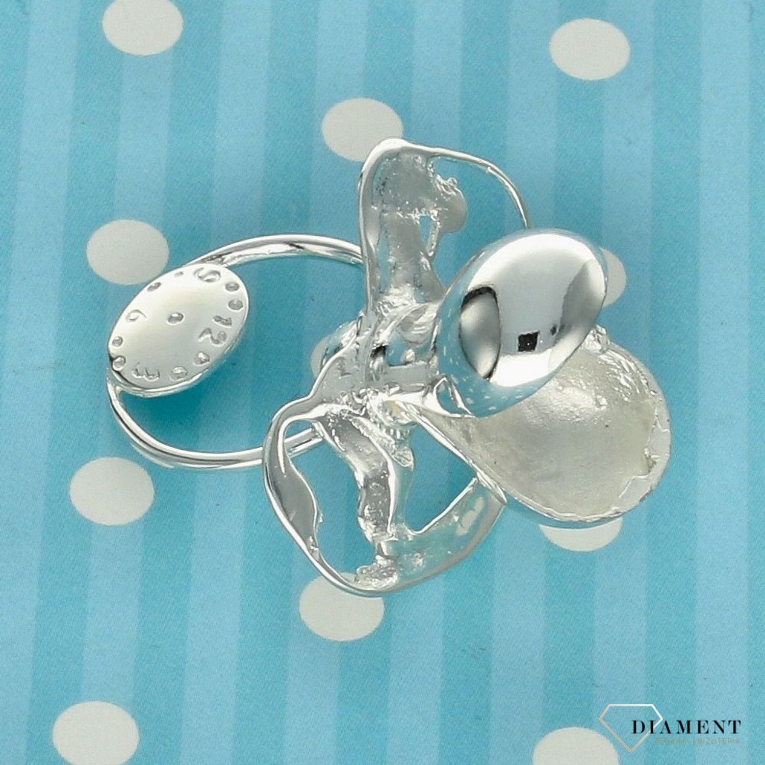 Srebrny, smoczek dla dziecka z konikiem  (2).jpg