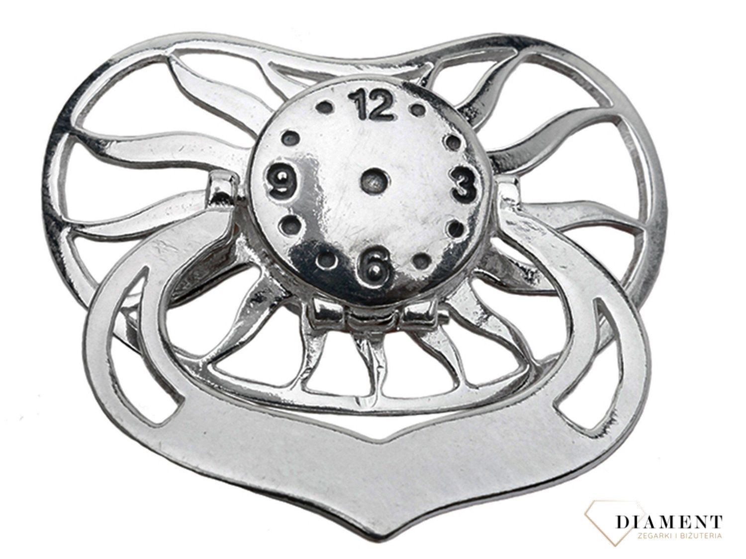 Pamiątka Chrztu srebrny smoczek z grawerem 'słońce z zegarek' DIA-SMO-1110-925 👼 Smoczek wykonany ze srebra próby 925 z motywem ażurowego słońca  (2).jpg