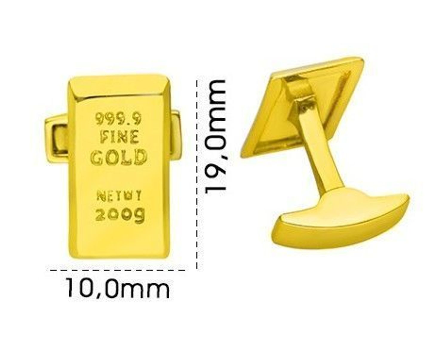 Srebrne spinki do mankietów 925 sztabki złota DIA-SPI--SP043-925. Męska biżuteria srebrna. Srebrne męskie spinki do mankietów. Spinki do mankietów pozłacane. Spinki do mankietów sztabki złota na prezent (2).jpg